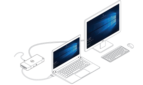 Dock Dell — cabo Type-C duplo WD19DC/WD19DCS