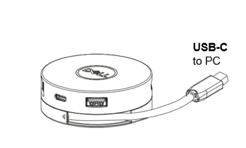 Adapter Dell USB-C Mobile Adaptor — DA300