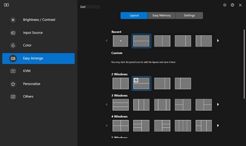 Easy Arrange Settings to set personal preference